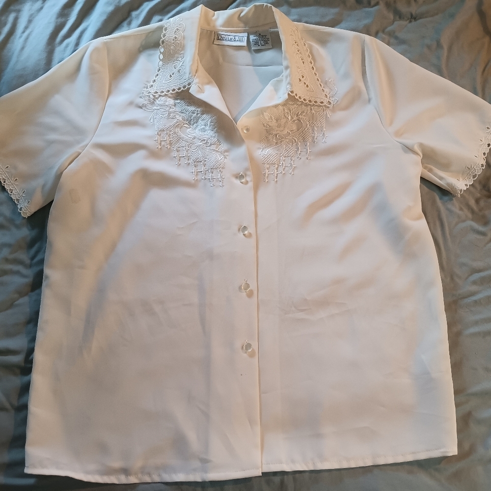 Christie & Jill Vintage Cream Blouse Size 12